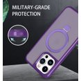 thumbnail image 4 of Casetego for iPhone 15 Pro Phone Case,Compatible with MagSafe,Built in Foldable Kickstand Slim Rugged Impact Resistant Metal Ring Support Drop Protector Cover,Purple, 4 of 7
