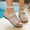 Khaki, variant on Women's Comfort Solid Color Round Toe Wedge Sandals, Thick Sole Open Toe Casual Slides for Beach Trip Navy 36