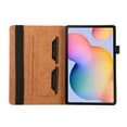 thumbnail image 3 of Embossed Case for Samsung Galaxy Tab S6 Lite 10.4" 2020 / 2022 / 2024, Auto Sleep/Wake Bussiness Premium PU Leather Folio Stand Cover Flip Shell with Card Slots & Elastic Band & Pencil Slot - Brown, 3 of 5