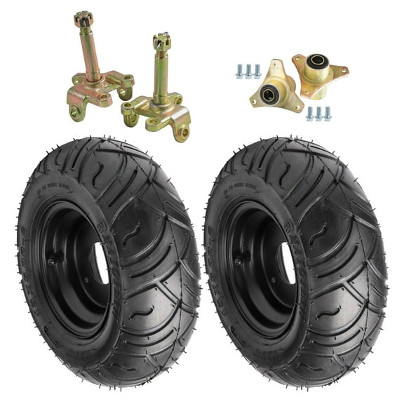 2pcs 13x5.00-6 Tire and Wheel Rim Assembly 13x5-6 Lawn Mower Tire 6" Go Kart Wheels Road Tire Tubeless & Front Steering Knuckle 3 Bolt Hubs for ATV Quad Buggy 4 Wheeler Drift Trike Taotao