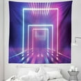 thumbnail image 1 of Abstract Tapestry, Modern Futuristic Gates of Technological Disco Funk Striped Look, Fabric Wall Hanging Decor for Bedroom Living Room Dorm, 5 Sizes, Fuchsia Sky Blue and Violet, by Ambesonne, 1 of 1