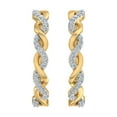 thumbnail image 2 of 10K Yellow Gold Diamond Twisted Hoop Earrings (I1-I2 Clarity, 1/5 Carat), 2 of 3
