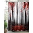 thumbnail image 2 of Fall Shower Curtain Forest Sunlight Shower Curtains for Bathroom Thanksgiving Decor, Waterproof Polyester Shower Curtain Set with Hooks, Extra Long 72" x 78" Red Leaves Tree, 2 of 6