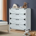 thumbnail image 5 of Topcobe 4 Drawers Dresser for Bedroom, Farmhouse Barn Chest of Drawers, Modern Storage Dresser for Bedroom, Hallway, Living Room, White, 5 of 14