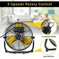 thumbnail image 6 of Ken Brown 12-Inch Portable Floor Fan, 3 Speed Metal Industrial Shop Fans with 180° Tilt, 1800 CFM High Velocity Heavy Duty Fan, for Bedroom, Garage, Workshop, 6 of 13