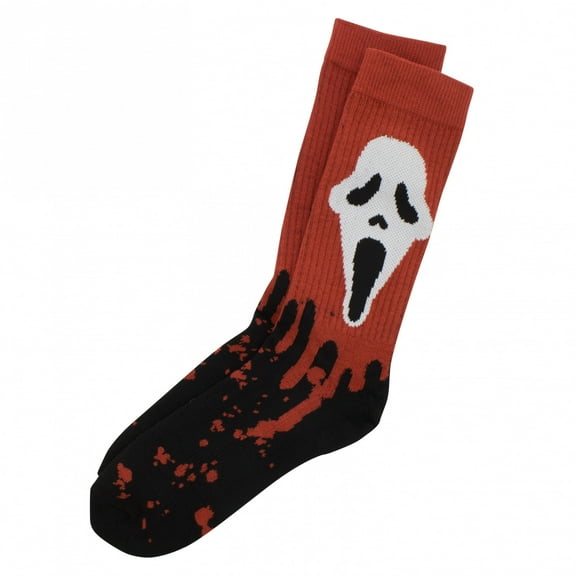 Scream Ghostface Red and Black Crew Socks
