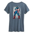 thumbnail image 2 of Marvel Captain America - Retro Distressed Flag - Women's Short Sleeve Graphic T-Shirt, 2 of 5