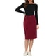 thumbnail image 2 of Faldas de mezclilla de cintura alta para mujer INSPIRE CHIC, con dobladillo sin terminar, a la altura de la rodilla, color rojo oscuro, talla M, 2 of 6