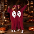 thumbnail image 7 of Halloween Onesie, Pumpkin Jack O Hooded Costumes Adult Plush Halloween Pajama|Polar Fleece Jack-O Casual Costume Y2k Trendy Funny Streetwear Fall Winter Warmth Jumpsuit Vacation Loungewear, XL, 7 of 7