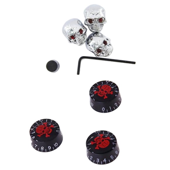 Perillas de control para guitarra eléctrica Sunnimix Pomo de guitarra Skull Head 3 PC
