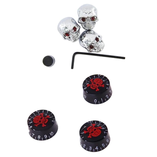 Perillas de control para guitarra eléctrica Sunnimix Pomo de guitarra Skull Head 3 PC