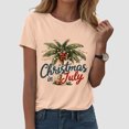 thumbnail image 6 of Drie Christmas Girls Shirt Loose Fit Crewneck Short Sleeve Tops Fall Casual Blouse 2025 Basic Tee Beach Light Yellow,M, 6 of 6