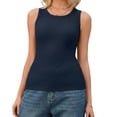 thumbnail image 2 of Sleeveless Crew Neck Women Slim Fit Ribbed Tank Tops Camisole, 2 of 6