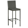 thumbnail image 2 of vidaXL Tabourets de Bar de Jardin avec Coussins 2 Pcs Gris Poly Rotin, 2 of 5