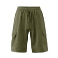 thumbnail image 4 of SDNall Linen Shorts Men Summer Fashion Drawstring Elastic Solid Color Loose Casual Five Pants Beach Casual Shorts Mens Workout Shorts (Green,Sizes:M-3XL), 4 of 9