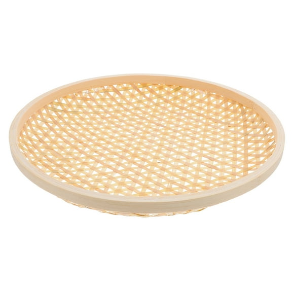 BESTOYARD Beige Bamboo Woven Basket for Home Fruits Storage Reusable Safe Edges