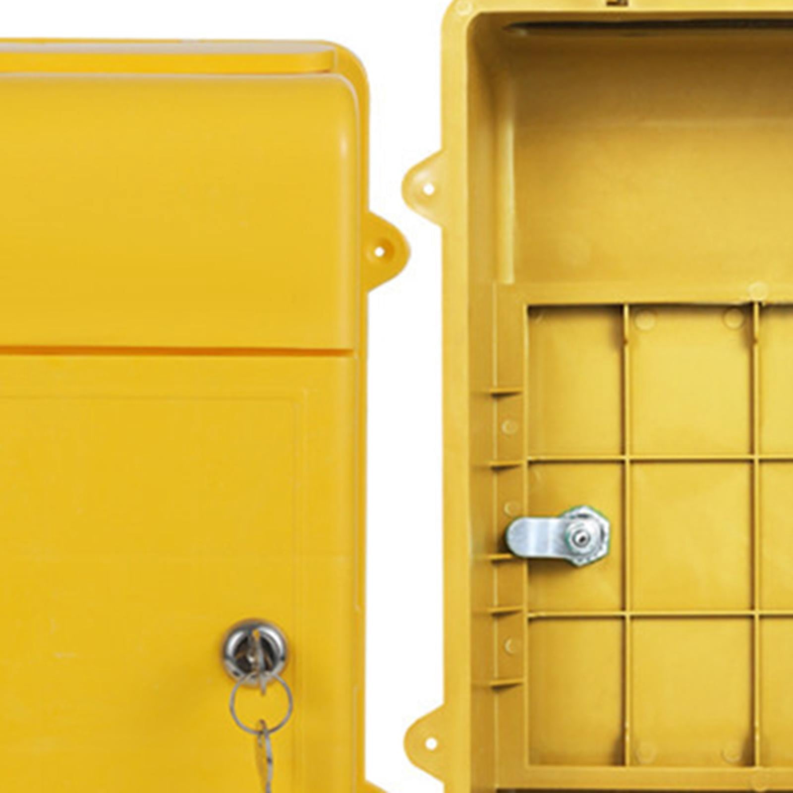 Baoblaze Wall Mount Mailbox Back Hollow Letter Box for Office Building Outdoor Street Yellow