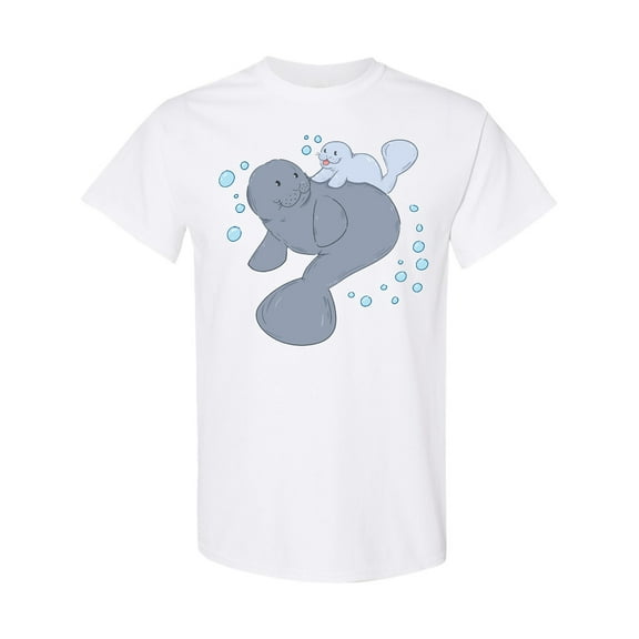 Inktastic Cute Manatees with Bubbles T-Shirt