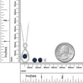thumbnail image 2 of Gem Stone King 925 Sterling Silver Round Blue Sapphire Pendant and Earrings Jewelry Set for Women (2.40 Cttw, Round 5MM, Gemstone Birthstone, with 18 inch Chain), 2 of 3