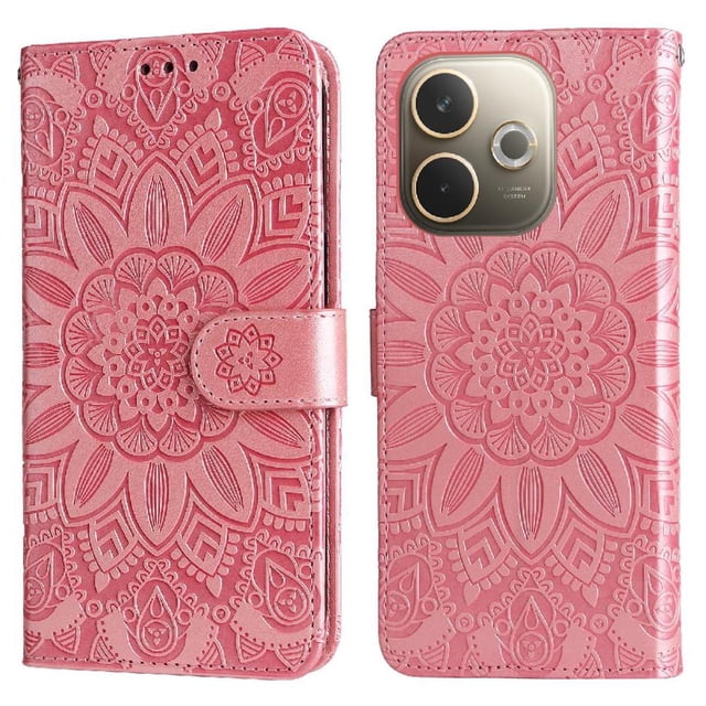 Funda tipo cartera GANGXUN para OPPO A5 Pro , diseño girasol, cuero PU, soporte, cierre magnético, tarjetero