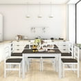 thumbnail image 3 of Costway Ensemble de Salle à Manger 5 Pcs Table de Cuisine Compacte en Bois Massif et 4 Chaises Moderne, 3 of 10