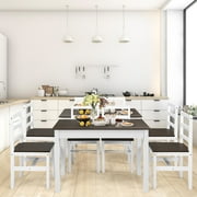 Costway 5pcs Dining Set Solid Wood Compact Kitchen Table & 4 Chairs Modern