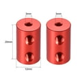 thumbnail image 3 of Shaft Coupling 3mm to 3mm Bore L20xD12 Robot Motor Wheel Rigid Flexible Coupler Connector Red, 3 of 3