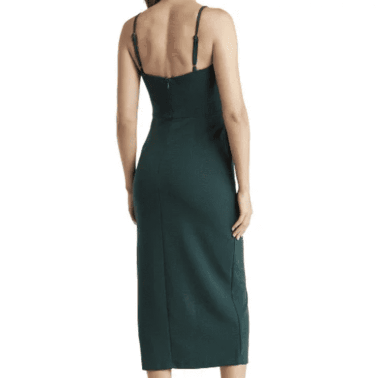 Melloday Techno Crepe Square Neck Dress, Size L