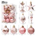 thumbnail image 3 of Bolas de adornos navideños con lazo para colgar para fiestas (calabaza de 20 piezas de oro rosa), 3 of 6