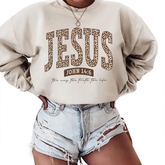 Jesus Sweatshirt  Christian Bible Verse Crewneck, Religious Gift for Women, Faith Based Inspirational Pullover