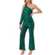 thumbnail image 2 of INSPIRAR CHIC Mono de lentejuelas para mujer de un solo hombro, transparente, de piernas anchas, traje de fiesta L Verde, 2 of 5