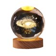 thumbnail image 1 of 3D Planets Crystal Ball Engraved Miniature Model Night Light Home Office Decor, 1 of 7
