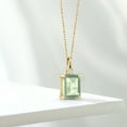 thumbnail image 4 of Gem Stone King 18K Yellow Gold Plated Silver Green Prasiolite and White Lab Grown Diamond Pendant Necklace for Women (2.94 Cttw, Gemstone Birthstone, Emerald Cut 10X8MM with 18 inch Silver Chain), 4 of 4