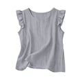 thumbnail image 5 of Bmisegm Womens Tank Tops Casual Comfortable Ruffle Sleeveless Round Neck Relaxed Fit Lightweight Breathable Basic Vest Summer Tops for Women Light Gray M, 5 of 5