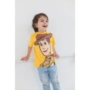 Disney Toy Story Toddler Boys 3-Pack Short Sleeve T-Shirts Buzz Rex Green Yellow