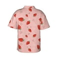thumbnail image 3 of Balery Cute Strawberry C Print Men's Hawaiian Shirts Short Sleeve Beach Shirt Relaxed Fit Vacation Button Down Shirts-, 3 of 9