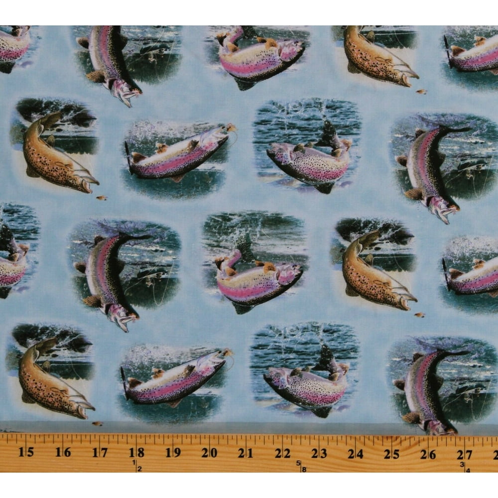 Cotton Fishing Gear Tackle Fishes Fishing Tight Lines Blue Cotton