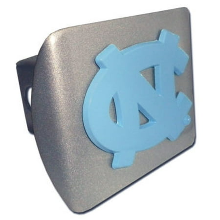 North Carolina Hitch Cover - University of North Carolina Blue Emblem on Brushed Hitch Cover