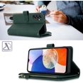 thumbnail image 4 of Fit for Samsung Galaxy A14 (5G 2023) Wallet Case for Women & Men with Strap,Galaxy A14 Crossbody Phone Case with Card Holder,Shoulder Lanyard,Zipper PU Leather Case 6.6",Dark Green, 4 of 14