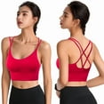 thumbnail image 2 of Penkiiy Sports Bras for Women Cozy Elasticity Bra Without Steel Ring Yoga Bra Quick Dry Underwear Red Bras, 2 of 6