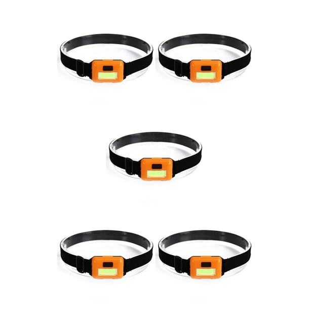 Sonducket 3W 150LM COB LED faro delantero potente brillo lámpara de cabeza con diadema elástica antorcha herramienta de iluminación para Amarillo 5piezas