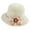 Beige, variant on Women's Straw Sun Hat, Elegant Cloche Bucket Cap with Floral Ribbon Bow and Pearl Accent, Woven Breathable Beach Headwear for Summer Vacation, Tea Party, and Outdoor Travel Beige One Size