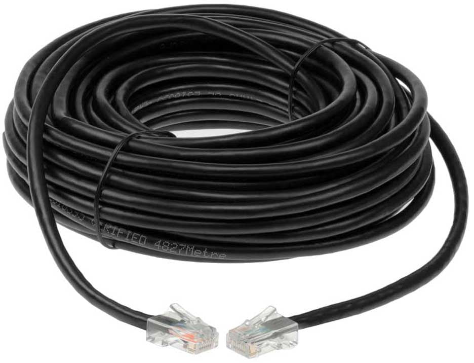 2 Pack 50 Ft Cat6 UTP Ethernet Network Non Booted Cable Black Patch Cables