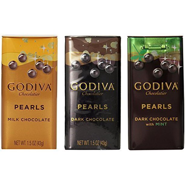 Godiva Chocolatier Pearls Variety Pack (Dark, Milk, Mint)