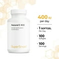 thumbnail image 6 of SuperSmart - Natural Vitamin E 400 IU (D-Alpha Tocopherol) | Non-GMO & Gluten Free - 100 Softgels, 6 of 9