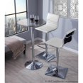 thumbnail image 3 of Belen Kox Masters Contemporary Adjustable Barstool with Swivel in White Faux Leather, 3 of 8