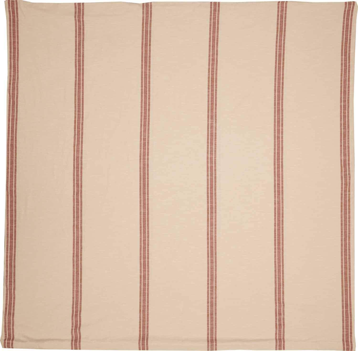 Piper Classics Market Place Red Grain Sack Stripe King Duvet Cover, Cotton