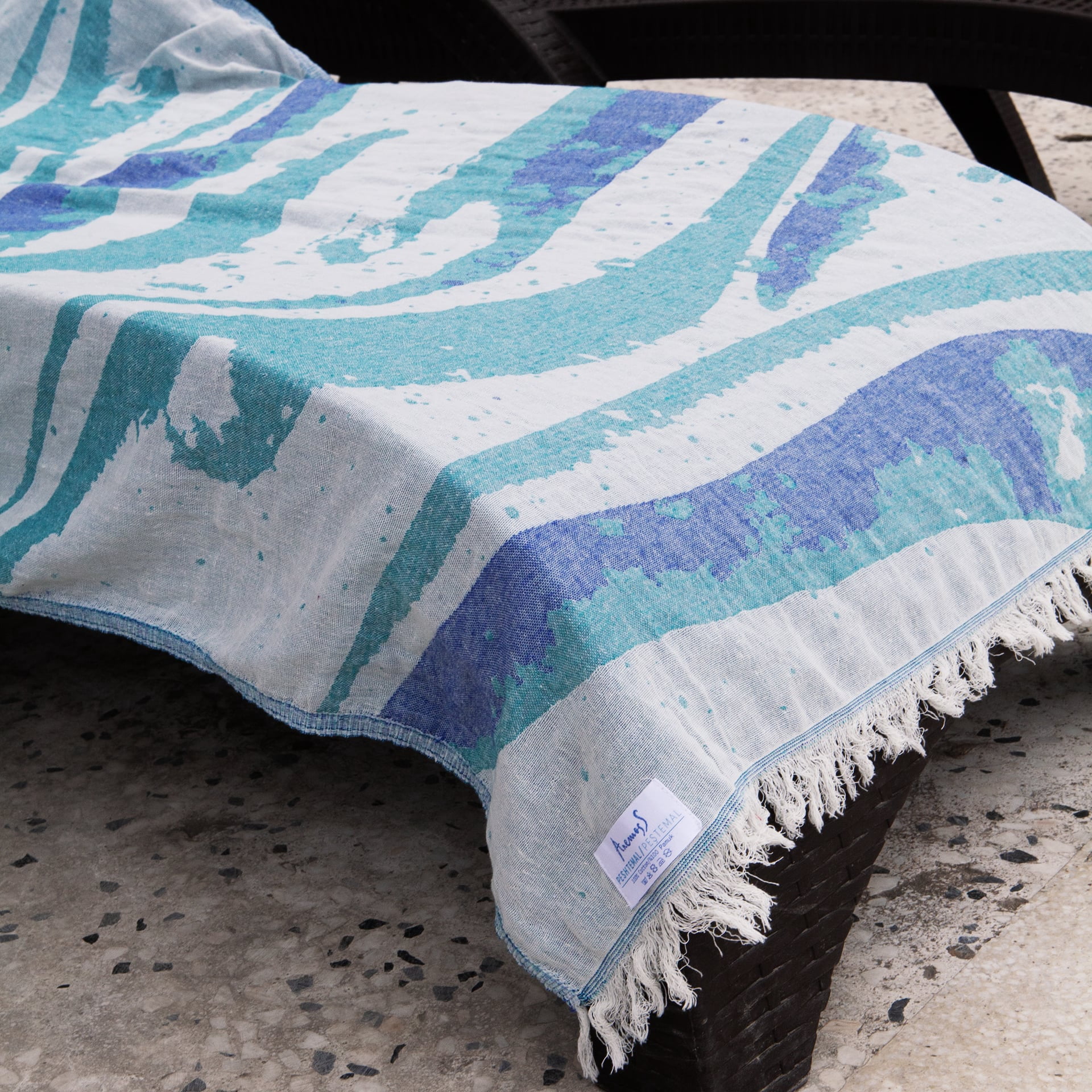 Anemoss Turkish Beach Towel 39 x 70 100% Cotton Extra Large Turkish Peshtemal