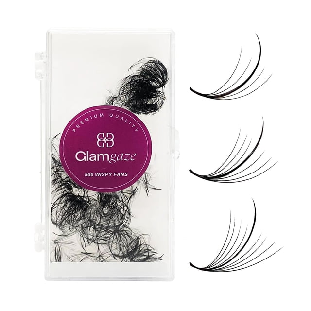 Extensiones de pestañas Glamgaze 500 Wispy Promade Fans 5D 7D 9D