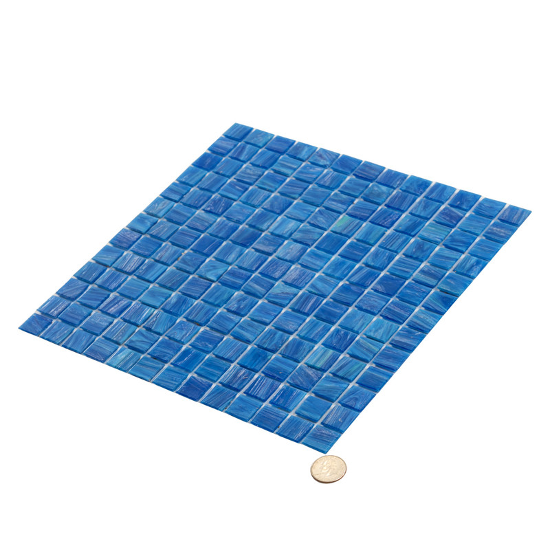 Celestial 12 in. x 12 in. Glossy Trypan Blue Glass Mosaic Wall and Floor Tile (20 sq. ft./case) (20-pack)
